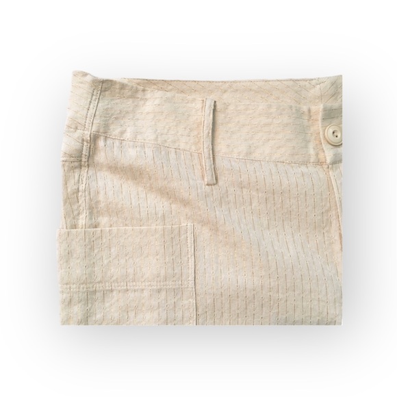 new La Rok ༄ Gold Lurex Thread Knit Dressy Cargo Bermuda Shorts ༄ Creamy White 8 - Picture 10 of 16